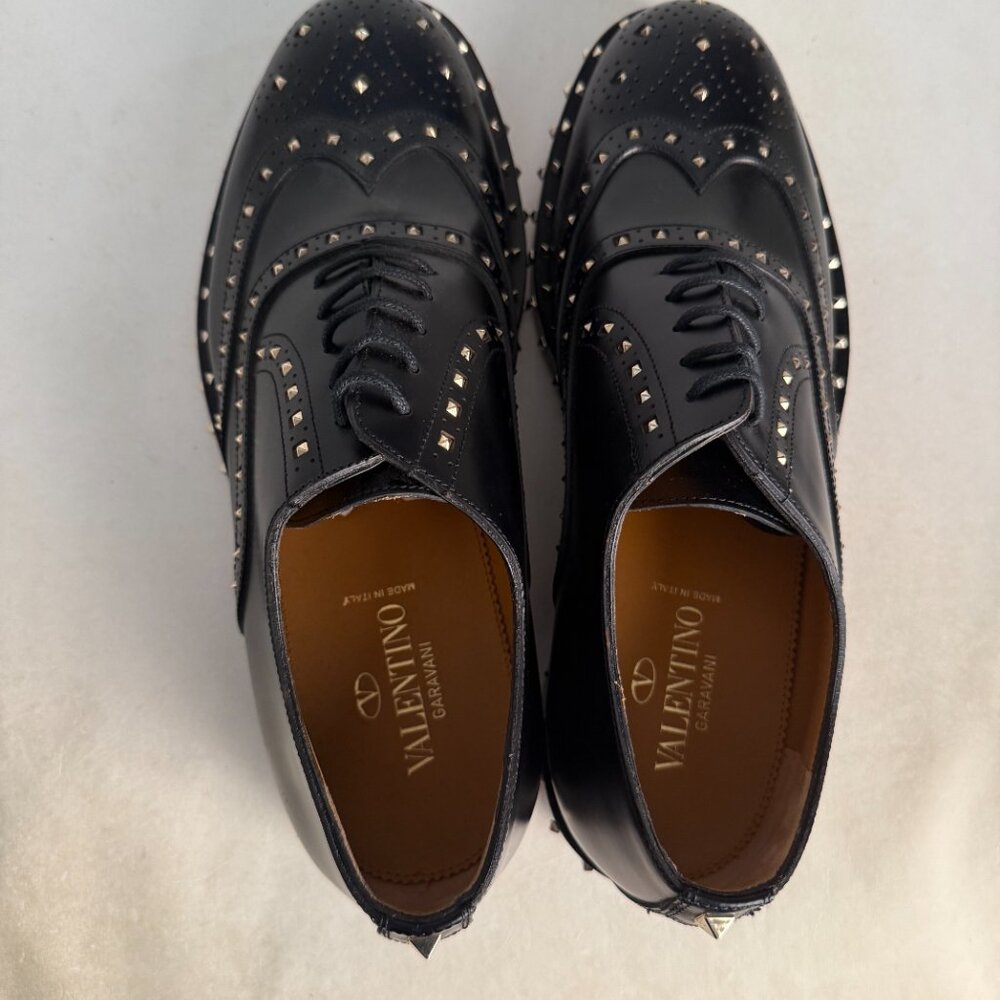 Valentino Garavani LY0S0949 ABG 0NO Men's Dress Shoes Oxford Black Metal - Picture 4 of 8